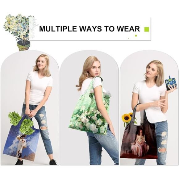 Reusable Grocery Bags 6 Pack Heavy Duty Foldable Tote Bags Large Shopping Bags - Picture 5 of 7